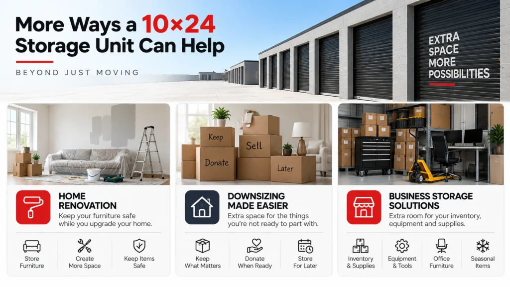 More Ways a 10×24 Storage Unit Helps